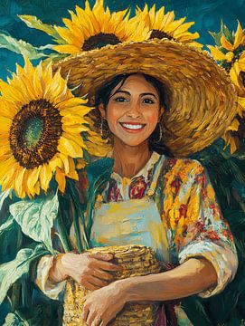 Vrolijke Zonnebloemen van Gypsy Galleria