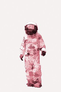 Spaceman AstronOut (gebroken wit en rood) van Gig-Pic by Sander van den Berg