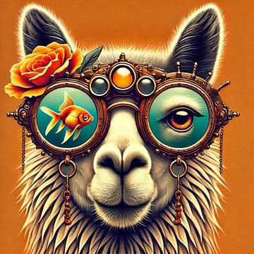 lama sees steampunk van CanvasbyCaro