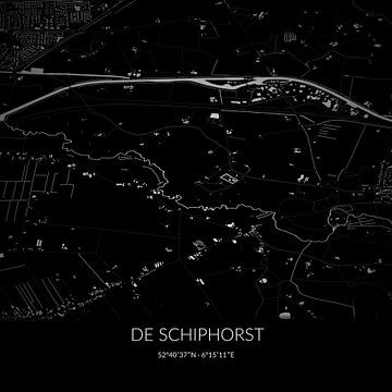 Schwarz-weiße Karte von De Schiphorst, Drenthe. von Rezona