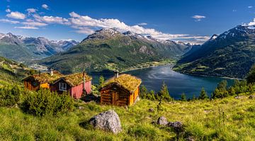 Uitzicht op Olden en de Nordfjord van Achim Thomae