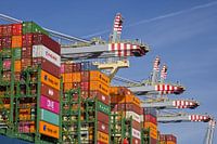 Zeecontainers op containerschip aan de Yangtzekanaal in haven Rotterdam.