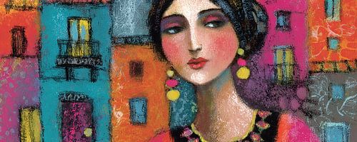 Colourful Woman in Urban Setting