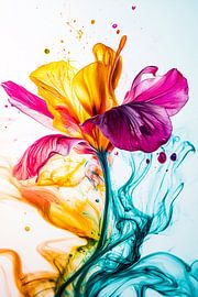 Kleurrijke abstracte bloem in inkt van Art & Soul Creations