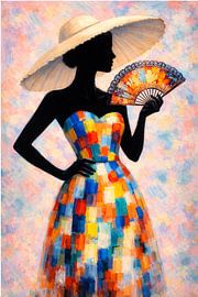Elegante Frau mit Fächer