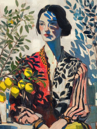 Dame in citroenschaduw