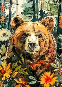 Tier Bär Aquarell Tier Kunst