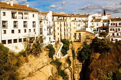 Oude stadsgebouwen van Ronda aan de kloof Tajo de Ronda Andalucia Spanje