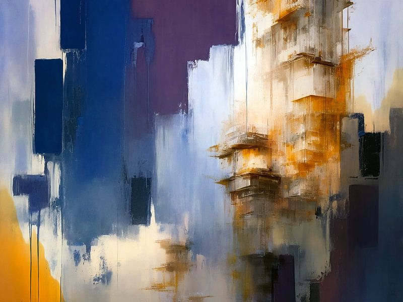 Disordered Orange And Blue by Jack Schoneveld