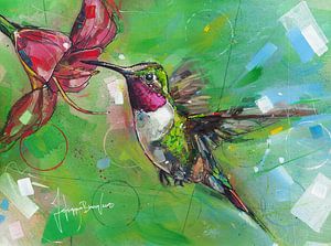 Peinture de colibri sur Jos Hoppenbrouwers