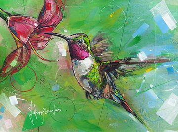 Hummingbird painting by Jos Hoppenbrouwers