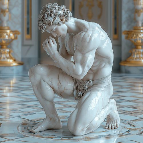 Mannelijke perfectie in steen gegoten