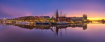 Panorama van Schlachte in Bremen, Duitsland van Michael Abid