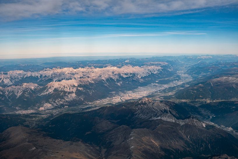 Innsbruck and the Nordkette from the air by Leo Schindzielorz