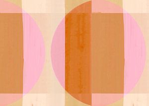 Mid Century Bauhaus Formen Rosa Beige Pfirsich