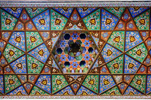 Mosaic ceiling in madrassa in Taskjent Uzbekistan