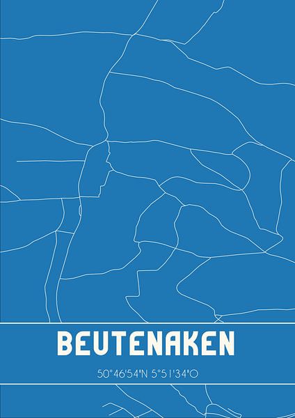 Blauwdruk | Landkaart | Beutenaken (Limburg) van Stad & Wand