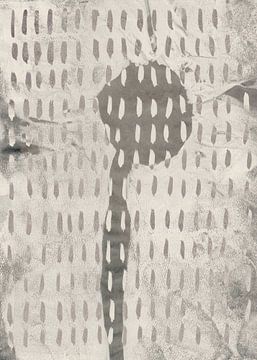 Modern abstract in wit en taupe van Dina Dankers