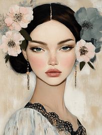 Modern portrait in pastel colours by Carla Van Iersel