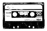 Cassettebandje - zwart-wit