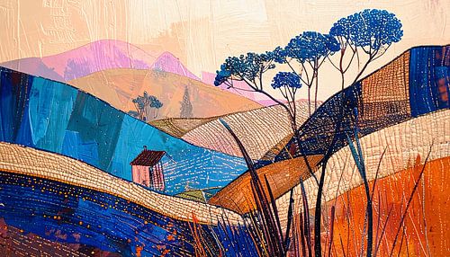 Modern Abstract. BergLandschap in structuren