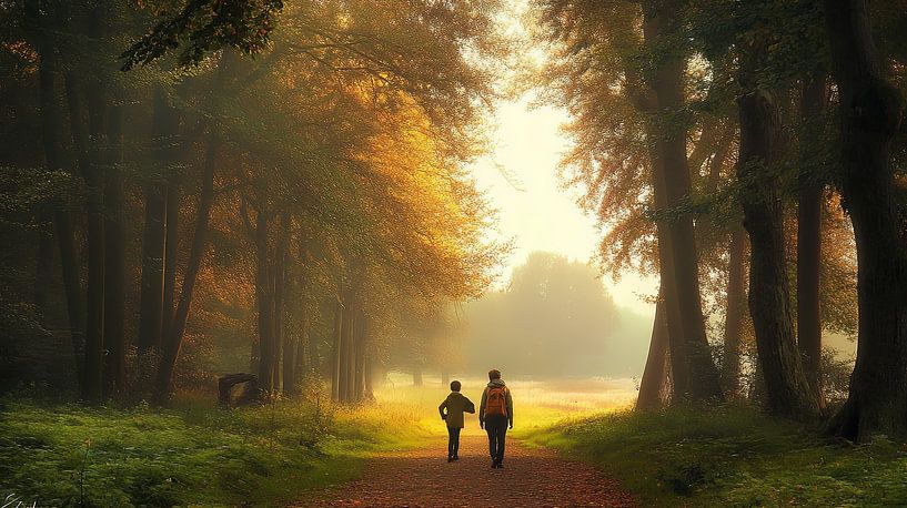 Ölgemälde Menschen im Wald von Egon Zitter