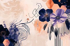 Floral watercolour patterns in pastel shades by Poster Art Shop