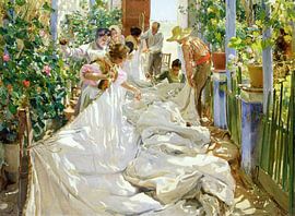 Das Segel nähen, Joaquín Sorolla y Bastida
