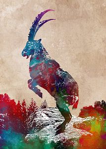 Alpine ibex art