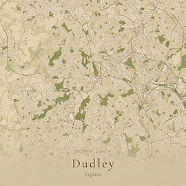 Vintage map of Dudley, United Kingdom by Prints of Place