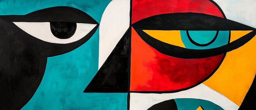 Kleurrijke gezichten in een moderne stijl van Poster Art Shop