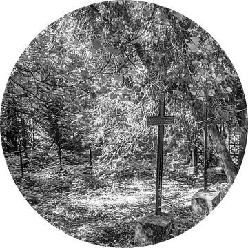 zwarte kruizen diep in het bos, waar we elkaar allemaal weer ontmoeten