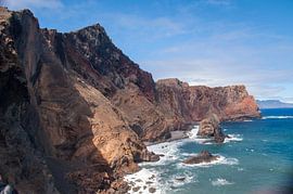 Steep coast in the east of Madeira with surf by Hans-Heinrich Runge