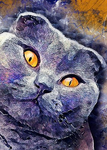 Kat dieren aquarel kunst #kat #kitten