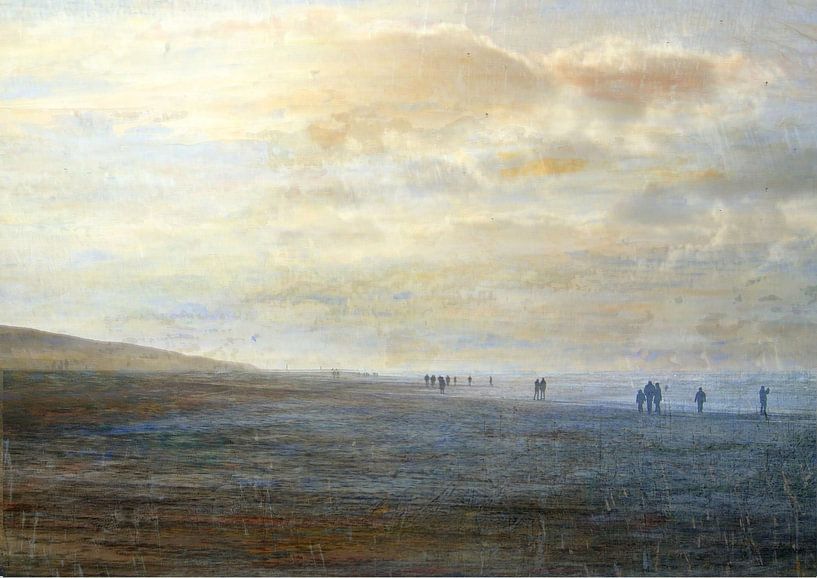 Wandelen in een winters strandlandschap van Anita Snik-Broeken