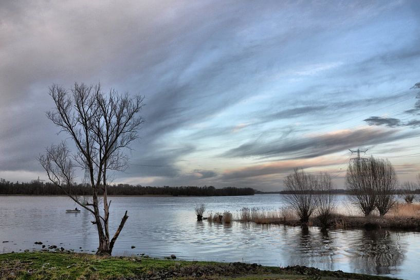 Eenzame visser in boot von Oort instijl