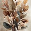 Elegante Blätter in erdigen Farbtönen von ARTEO Gemälde