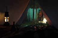 Camping in der Wildnis von Arjen Roos Miniaturansicht