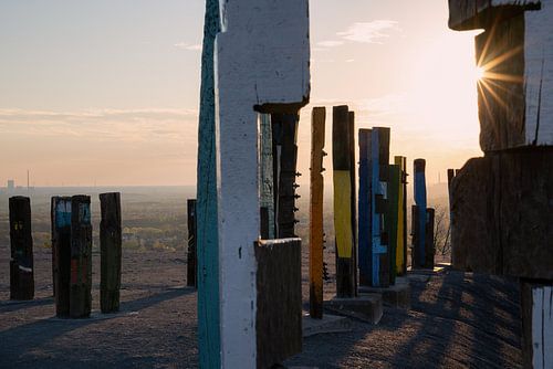 Oriëntatiepunt op de slakkenberg van Haniel, Bottrop, Duitsland