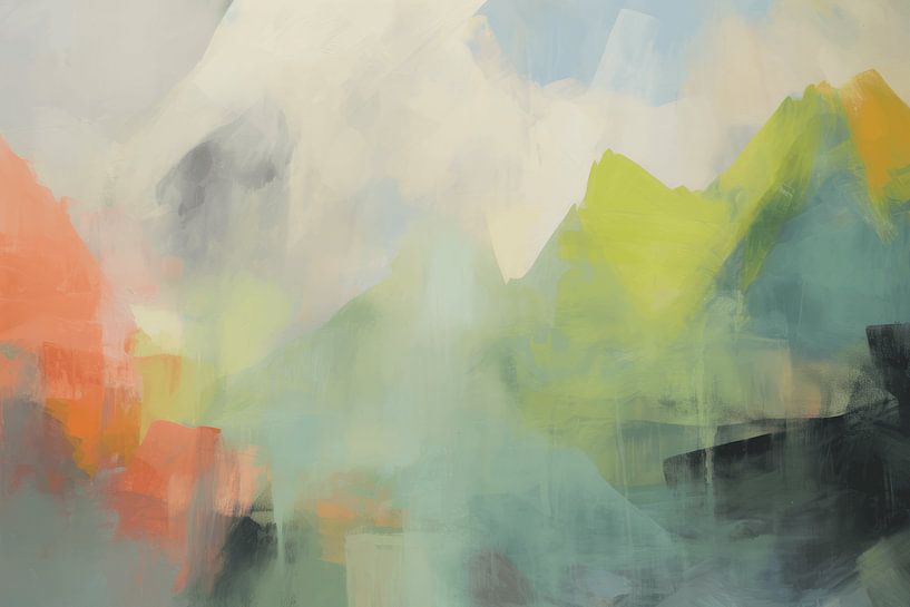 Moderne abstrakte Landschaft in Pastellfarben von Studio Allee
