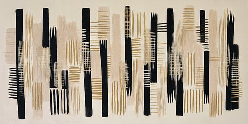 Abstract in taupe en zwart