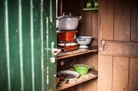 Authentic petroleum pots in an old-fashioned Dutch kitchen cabinet by Fotografiecor .nl thumbnail
