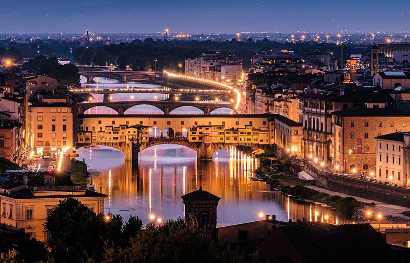 Ponte Vecchio - avond van Henk Verheyen