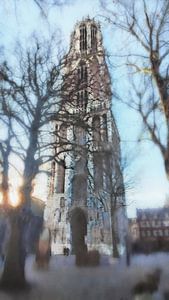 La tour de la cathédrale dans la lumière de novembre
