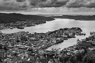 Die Stadt Bergen in Schwarz und Weiß, Norwegen von Henk Meijer Photography Miniaturansicht
