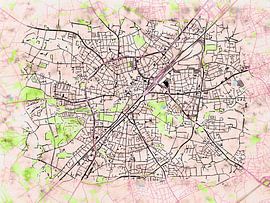 Karte von Gütersloh im stil 'Soothing Spring'