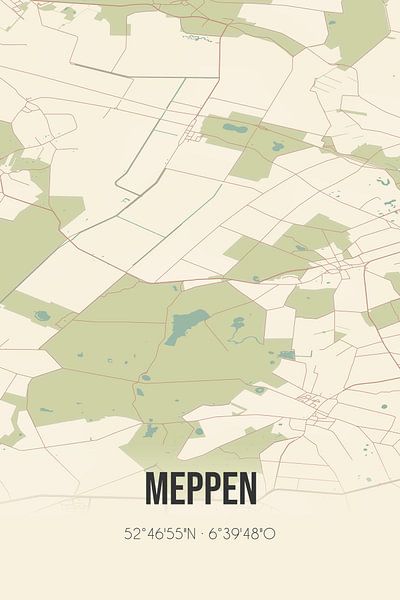 Vintage map of Meppen (Drenthe) by Prints of Place