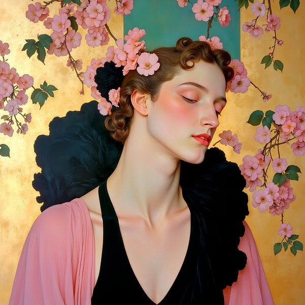 Solitude - Portrait painting in contemporary colours by Mad Dog Art
