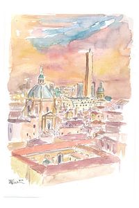 Bologna Italy Cityview with Old Town at Sunset von Markus Bleichner