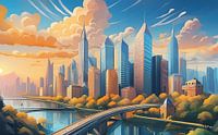 Moderne skyline 1 van Pieter van Roijen thumbnail